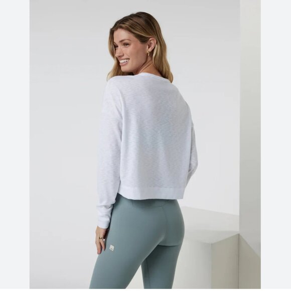 Vuori Womens L/S Sunrise Oversize Henley White Medium - Picture 2 of 4